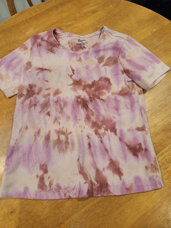 Penmans Tops - Penmans Pink & Red Crew Neck Tee – Short Sleeve – Hand dyed Tie Dye